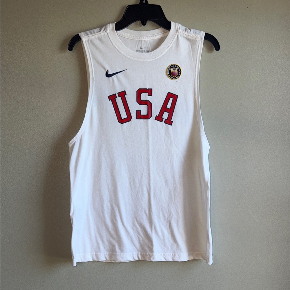 Nike Team USA Olympic Patch‎ Tank Top Women's medium Heritage Muscle White